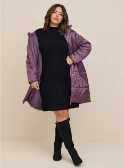 TORRID Nylon Zip Front Puffer Jacket