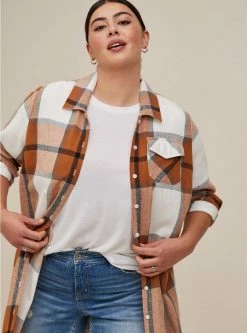 TORRID Cotton Long Line Shacket -Cheap Torrid Shop 18501496 01949 av2