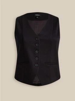 TORRID Studio Luxe Ponte Tailored Vest -Cheap Torrid Shop 18589354 00684 flat