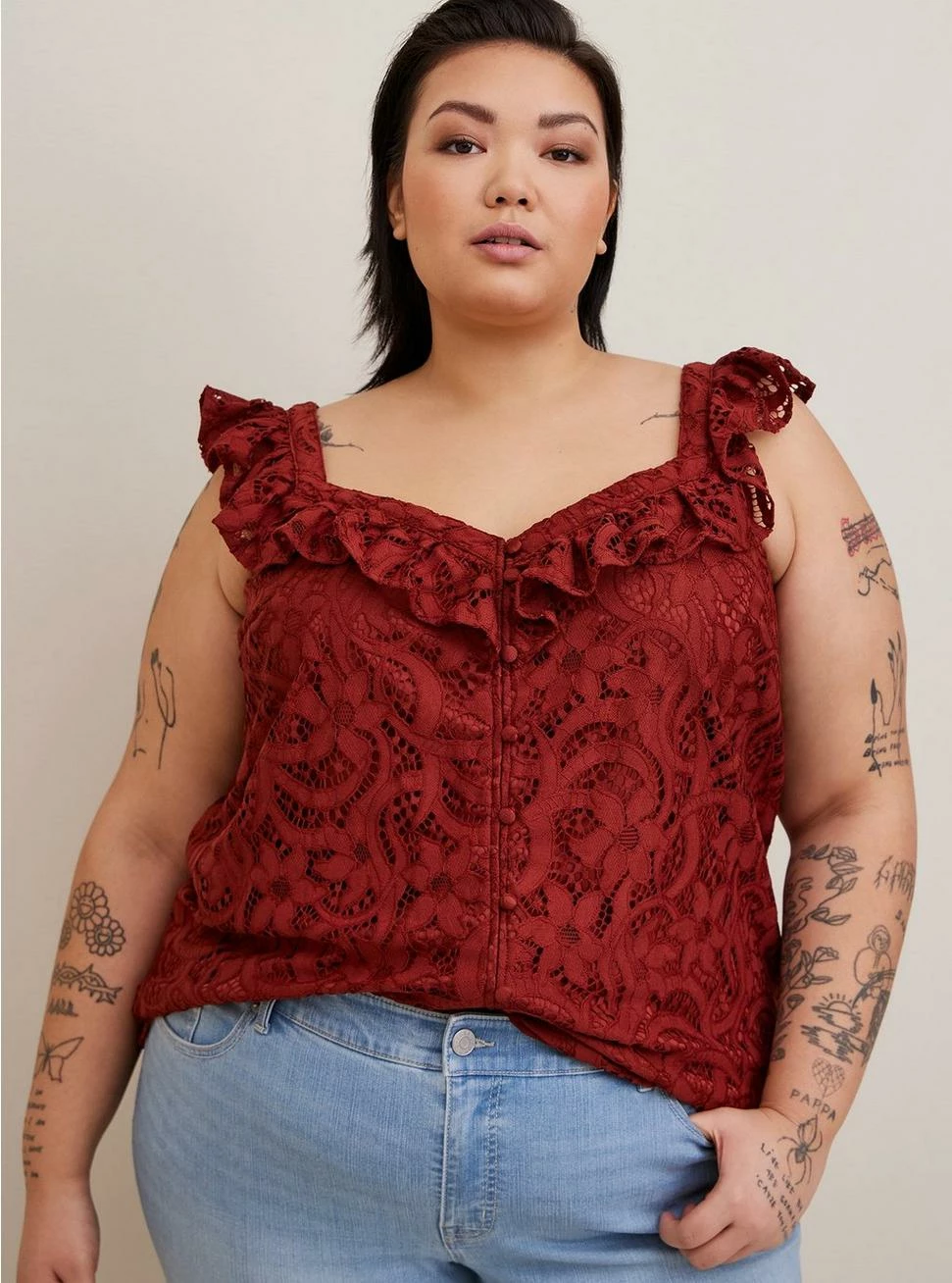 TORRID Lace Ruffle Short Sleeve Crop Top 3 TORRID Lace Ruffle Short Sleeve Crop Top