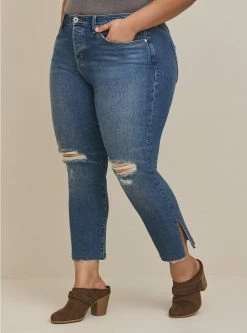 TORRID Straight Classic Denim High-Rise Studded Jean