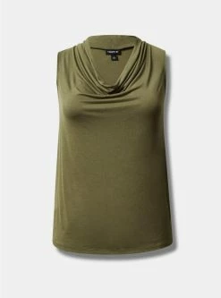 TORRID Studio Tissue Jersey Drape Neck Tank -Cheap Torrid Shop 18839375 10321 flat