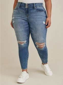 TORRID Jegging Skinny Super Soft High-Rise Destructed Jean