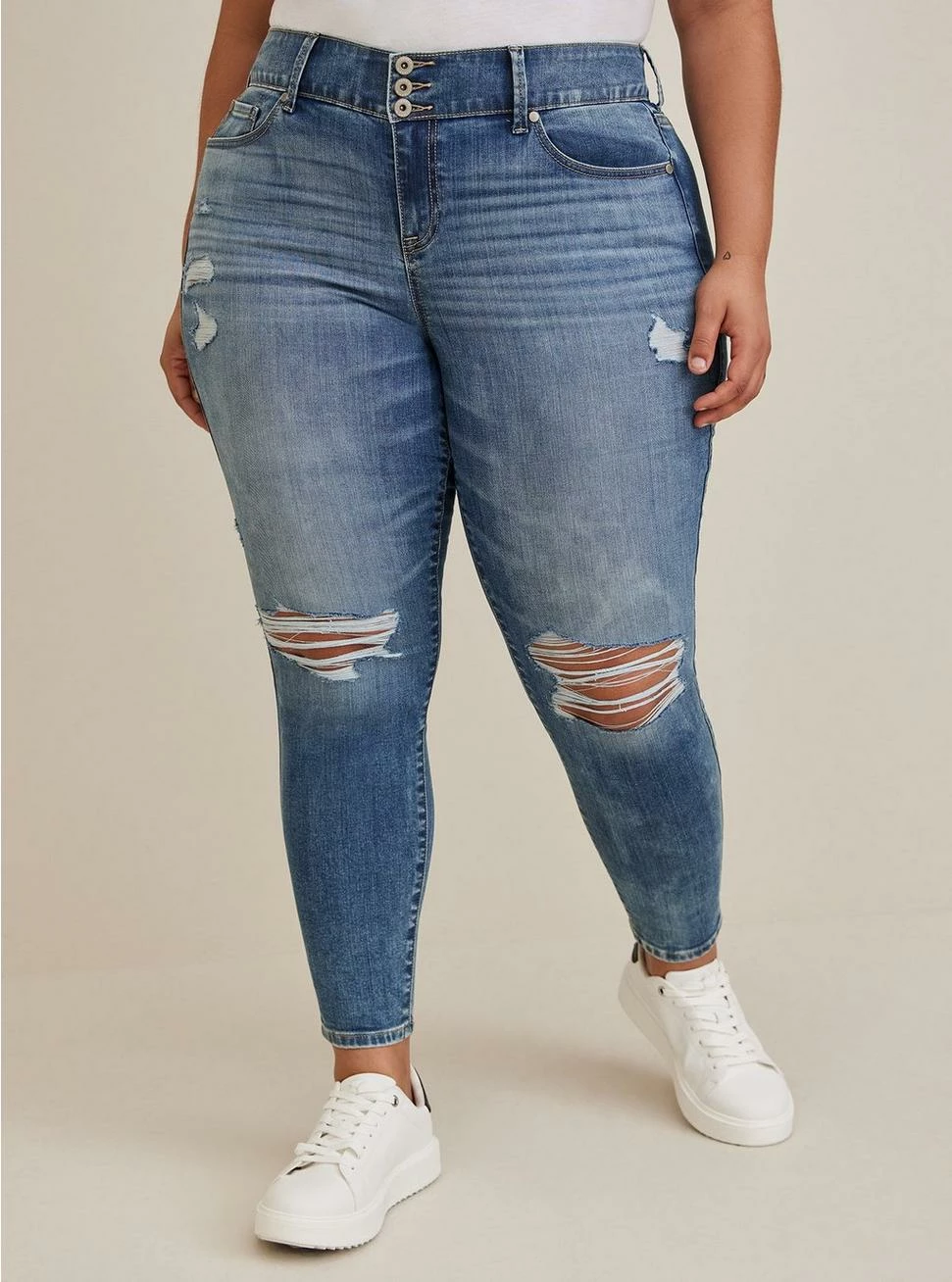 TORRID Jegging Skinny Super Soft High-Rise Destructed Jean 3 TORRID Jegging Skinny Super Soft High-Rise Destructed Jean