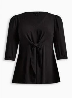 TORRID Georgette Tie-Front Blouse -Cheap Torrid Shop 18935213 00684 flat