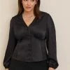 TORRID Satin Button-Front Top
