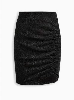 TORRID At The Knee Glitter Knit Cinched Bodycon Skirt -Cheap Torrid Shop 19002062 01770 flat