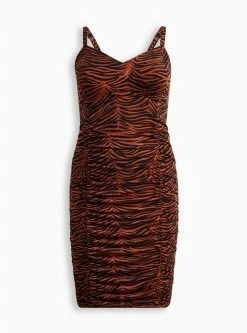 RETRO At The Knee Studio Knit Shirred Bodycon Dress 11 RETRO At The Knee Studio Knit Shirred Bodycon Dress -Cheap Torrid Shop 19011599 01770 flat