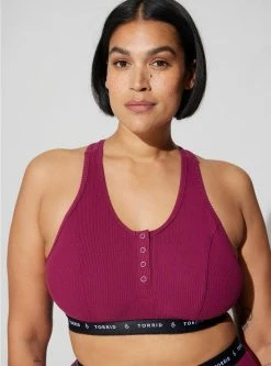 TORRID Lightly Lined Rib Henley Bralette
