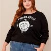 TORRID Disney Villains Cozy Fleece Drop Shoulder Graphic Sweatshirts With Lace Up Detail -Cheap Torrid Shop 19080847 00684 hi