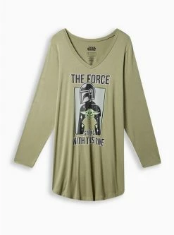 TORRID Star Wars The Mandalorian Super Soft V-Neck Sleep Tunic 11 TORRID Star Wars The Mandalorian Super Soft V-Neck Sleep Tunic -Cheap Torrid Shop 19081063 00001 flat