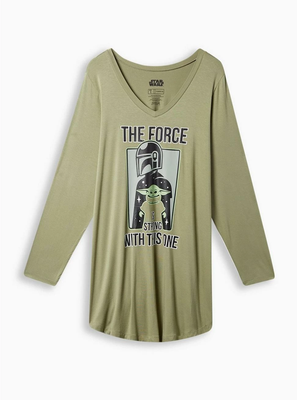 TORRID Star Wars The Mandalorian Super Soft V-Neck Sleep Tunic 7 TORRID Star Wars The Mandalorian Super Soft V-Neck Sleep Tunic - Image 5