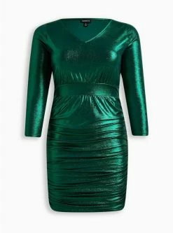 TORRID Liquid Knit Long Sleeve Shirred Bodycon Dress -Cheap Torrid Shop 19140992 05558 flat