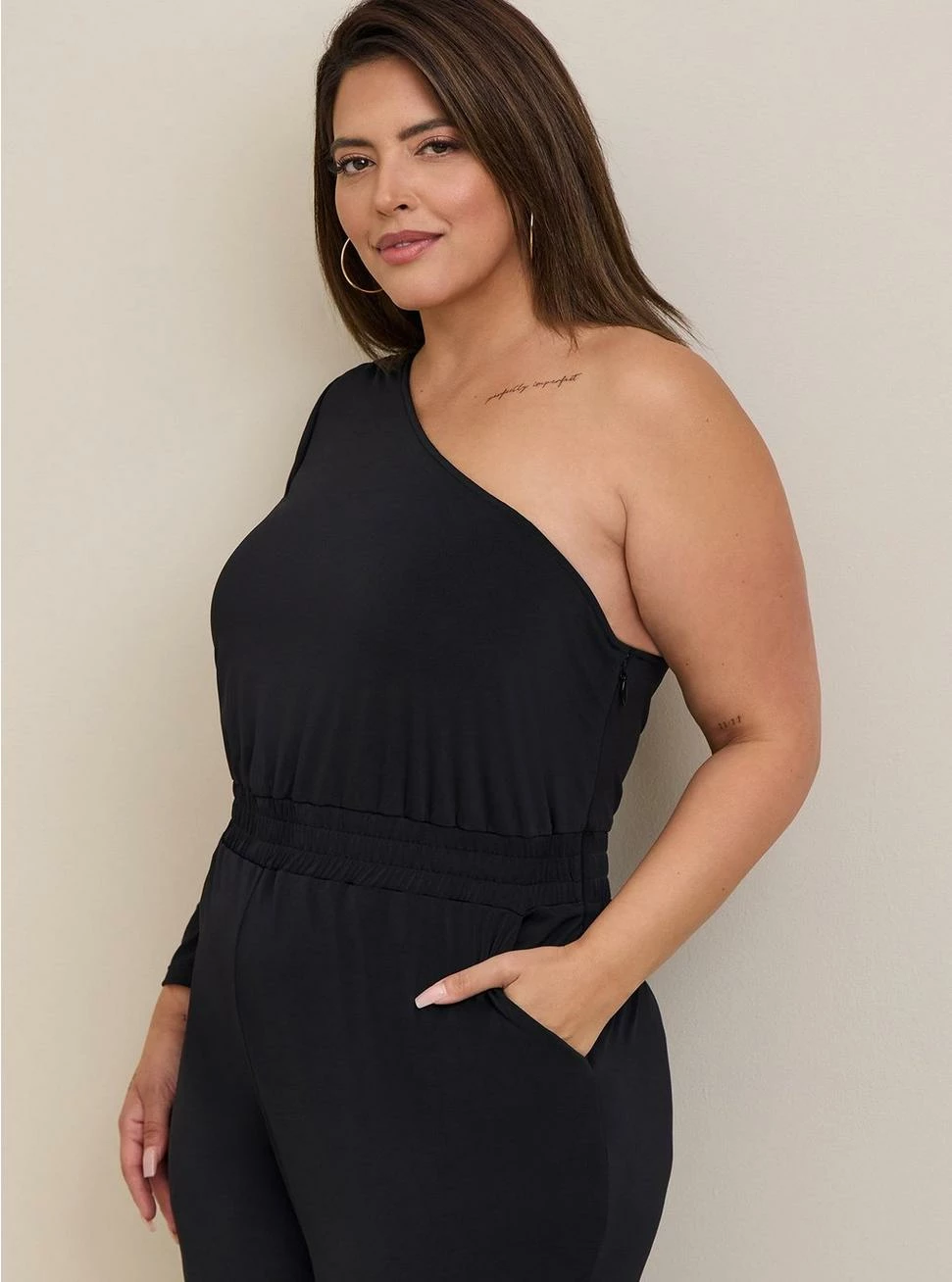 TORRID Studio Knit One Shoulder Jumpsuit 5 TORRID Studio Knit One Shoulder Jumpsuit - Image 3