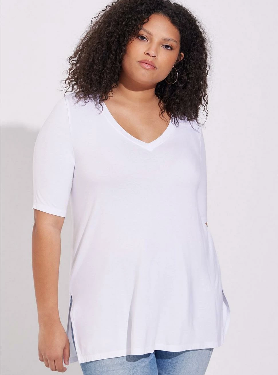 TORRID Favorite Tunic Super Soft V-Neck Side Slit Tee 4 TORRID Favorite Tunic Super Soft V-Neck Side Slit Tee - Image 2
