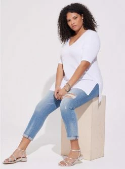 TORRID Favorite Tunic Super Soft V-Neck Side Slit Tee