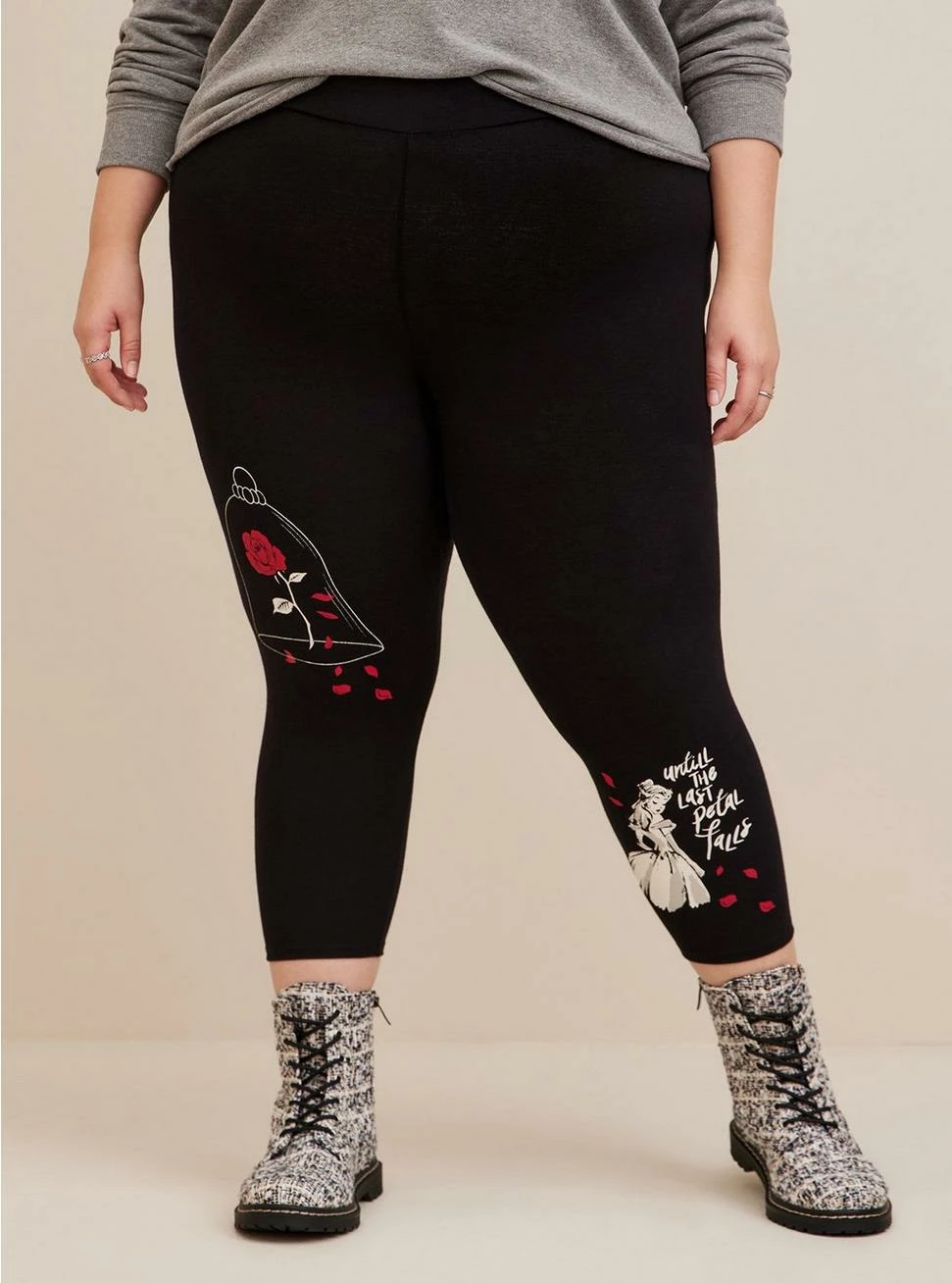 TORRID Disney Beauty And The Beast Crop Signature Waistband Premium Legging 4 TORRID Disney Beauty And The Beast Crop Signature Waistband Premium Legging - Image 2