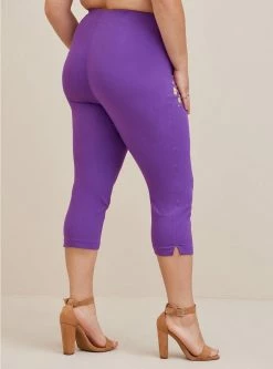 TORRID Disney Tangled Rapunzel Crop Skinny Bengaline Mid Rise Pant -Cheap Torrid Shop 19415909 00005 av2