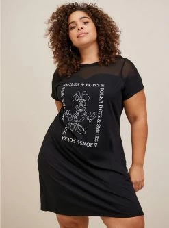 TORRID Disney Minnie Mouse T-Shirt Mini Mesh Yoke Dress