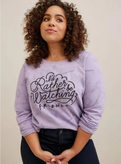 TORRID Warner Bros Friends Classic Fit Cozy Fleece Crew Neck Sweatshirt