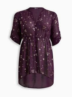 TORRID Warner Bros Harry Potter Lexi Chiffon Hi Low Blouse -Cheap Torrid Shop 19454614 00115 flat