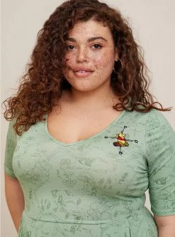 TORRID Disney Winnie The Pooh Skater Super Soft Dress -Cheap Torrid Shop 19454632 00115 av3