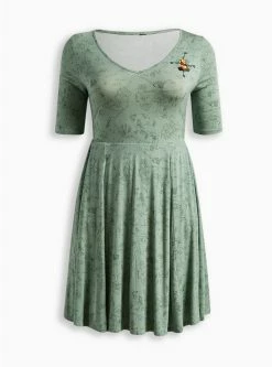 TORRID Disney Winnie The Pooh Skater Super Soft Dress -Cheap Torrid Shop 19454632 00115 flat