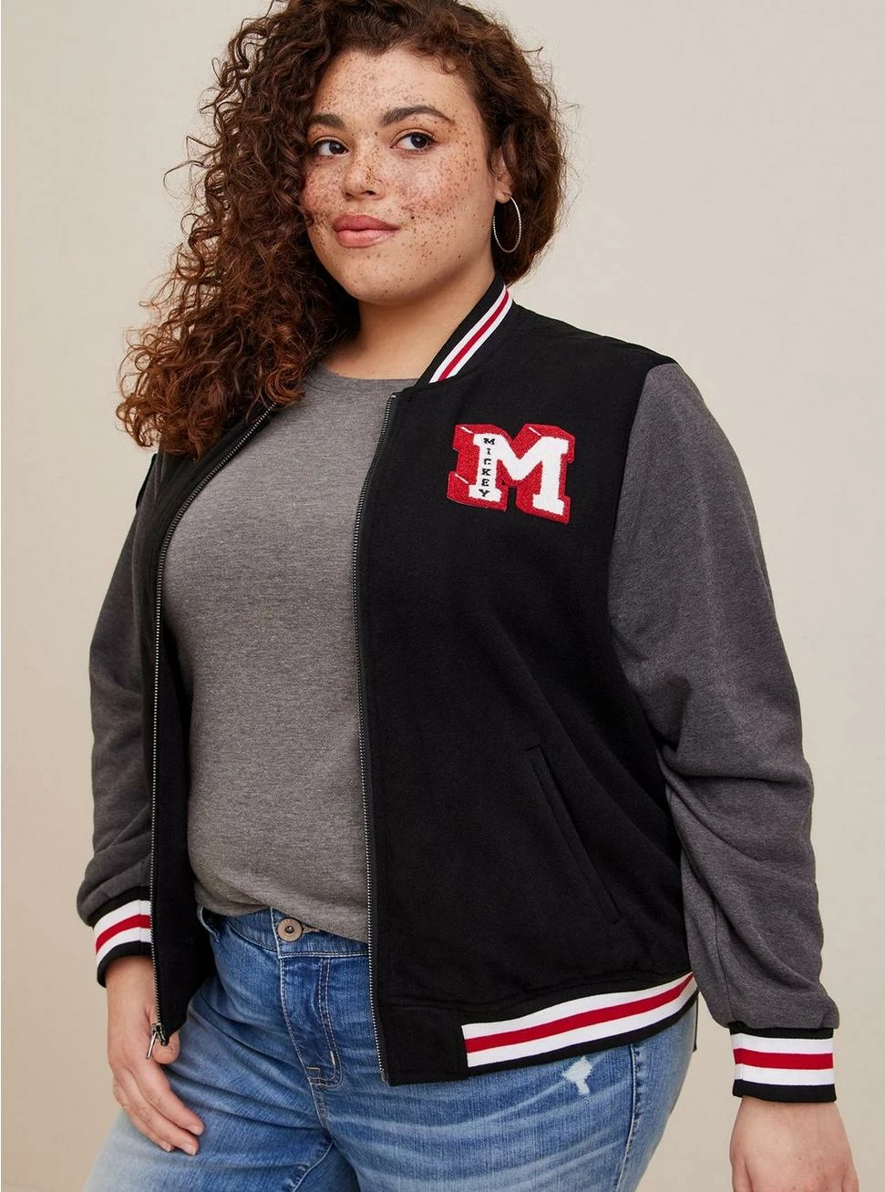 TORRID Disney Mickey Mouse Wool Bomber Jacket 4 TORRID Disney Mickey Mouse Wool Bomber Jacket - Image 2
