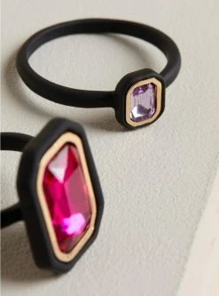 TORRID Rubberized Stone Cocktail Ring Set -Cheap Torrid Shop 19464404 00115 av2