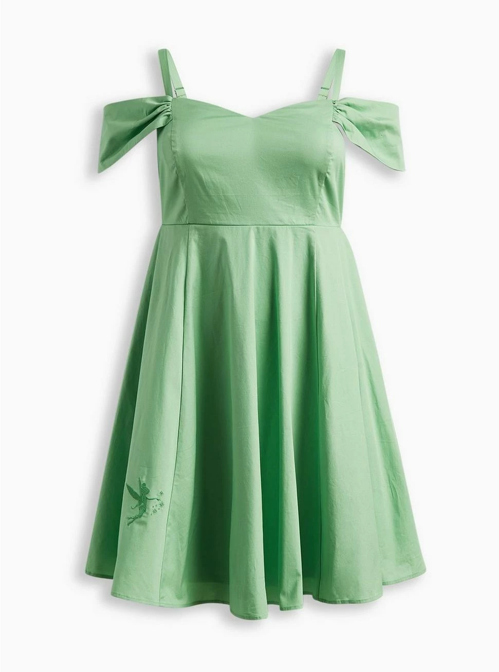 TORRID Disney Tinkerbell Stretch Poplin Off Shoulder Dress 7 TORRID Disney Tinkerbell Stretch Poplin Off Shoulder Dress - Image 5