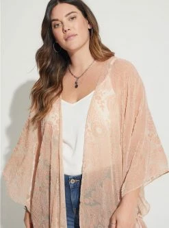 Null Velvet Burnout Fringe Ruana -Cheap Torrid Shop 19467573 00119 av2