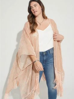 Null Velvet Burnout Fringe Ruana -Cheap Torrid Shop 19467573 00119 av3