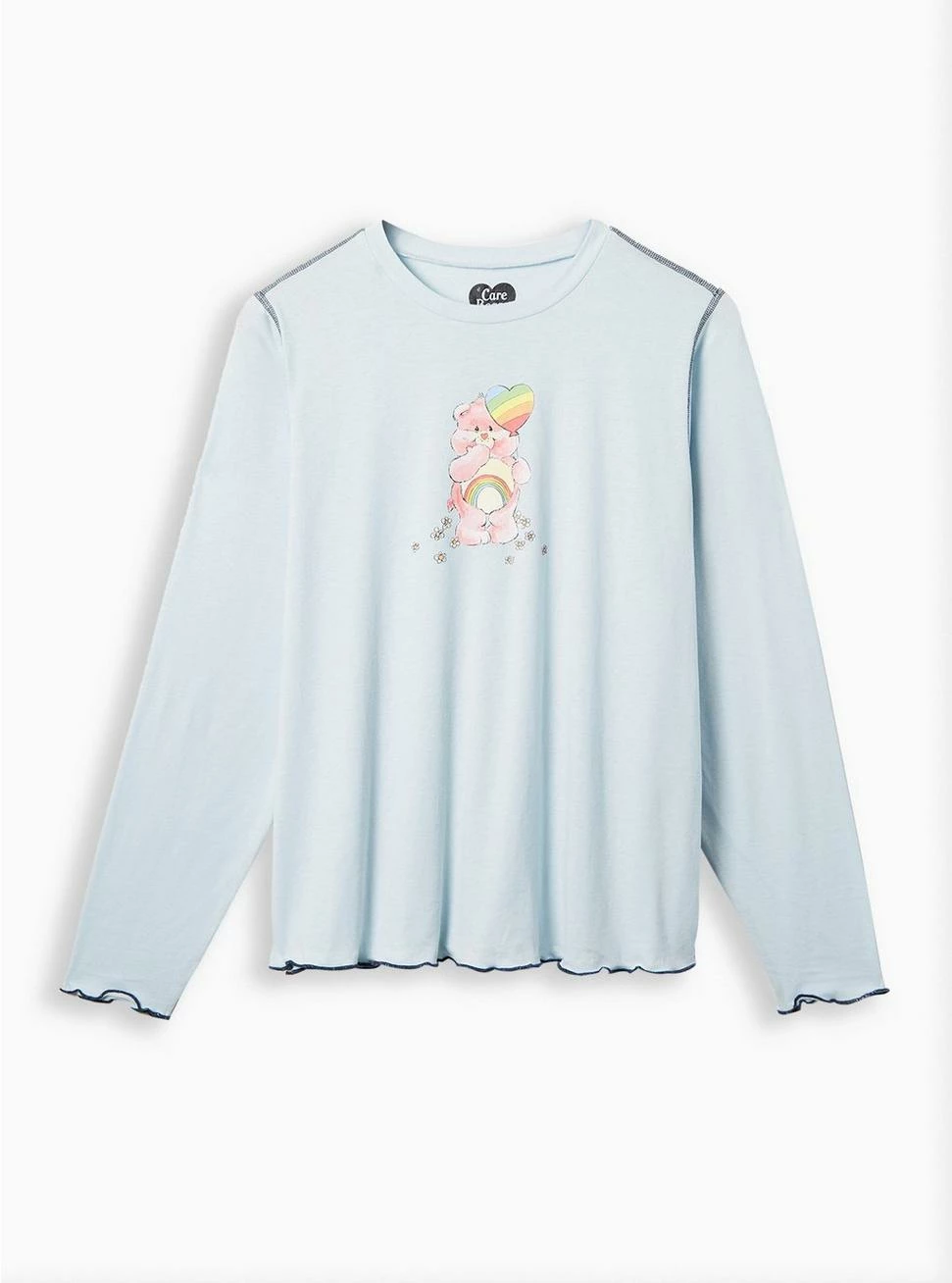Null Care Bears Slim Fit Cotton Long Sleeve Lettuce Hem Crop Tee 3 Null Care Bears Slim Fit Cotton Long Sleeve Lettuce Hem Crop Tee