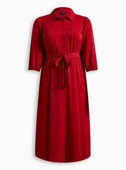 TORRID Tea Length Studio Refined Woven Shirt Dress 11 TORRID Tea Length Studio Refined Woven Shirt Dress -Cheap Torrid Shop 19541524 01358 flat