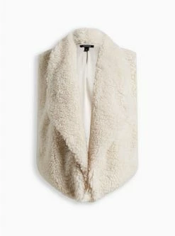 TORRID Sherpa Drape Vest -Cheap Torrid Shop 19549335 07897 flat