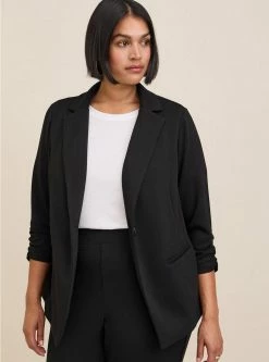 TORRID Studio Cupro Single Button Blazer