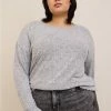 TORRID Relaxed Fit Super Soft Plush Drop Shoulder Smocked Bottom Sweatshirt -Cheap Torrid Shop 19553560 00147 hi