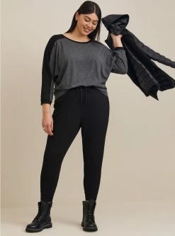 TORRID Super Soft Slub Striped Sleeve Dolman Top