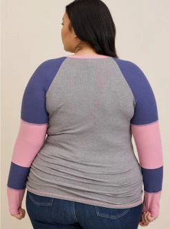 TORRID Rib Color Block Raglan Top -Cheap Torrid Shop 19553766 00113 av2
