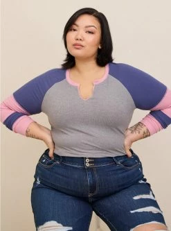 TORRID Rib Color Block Raglan Top