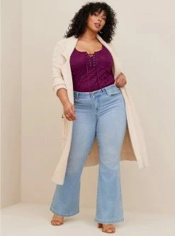 TORRID Lace Corset Seamed Lace-Up Bodysuit -Cheap Torrid Shop 19553811 00005 av2