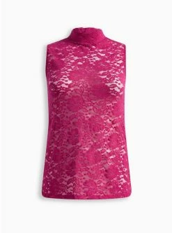 TORRID Sheer Lace Mock Neck Sleeveless Top -Cheap Torrid Shop 19553838 09262 flat
