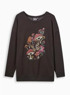 Null Mushroom Classic Fit Super Soft Fleece Long Sleeve Drop Shoulder Sweatshirt