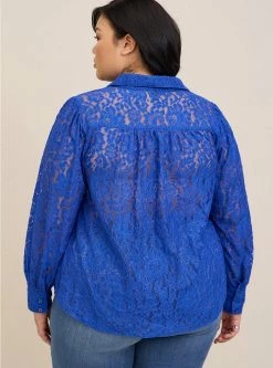 TORRID Madison Lace Button-Up Long Sleeve Shirt -Cheap Torrid Shop 19554096 08644 av2