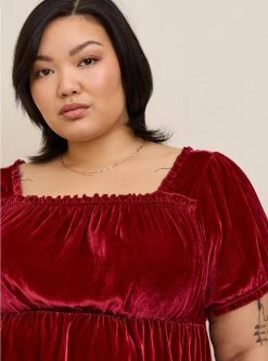 TORRID Babydoll Velvet Tiered Top -Cheap Torrid Shop 19554123 04912 av3