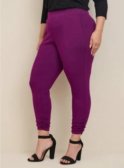 TORRID Crop Pull On Skinny Studio Cupro High Rise Side Cinch Pant (Short) -Cheap Torrid Shop 19554275 06555 av1