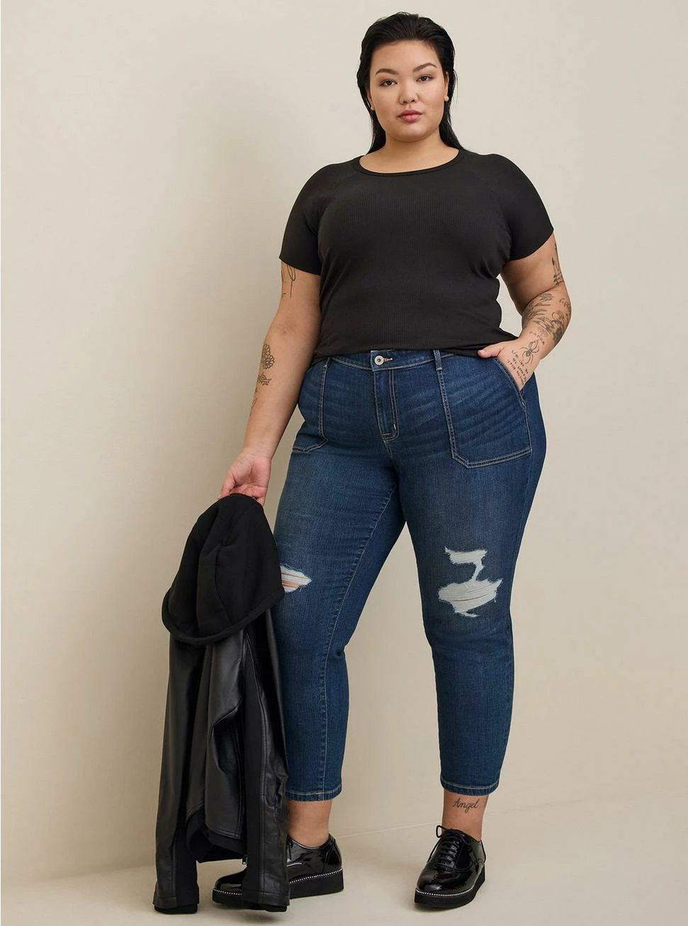 TORRID Perfect Boyfriend Ankle Vintage Stretch Mid-Rise Jean (Short) 3 TORRID Perfect Boyfriend Ankle Vintage Stretch Mid-Rise Jean (Short)