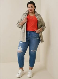 TORRID Perfect Skinny Ankle Vintage Stretch Mid-Rise Jean (Short) -Cheap Torrid Shop 19568533 10380 av2