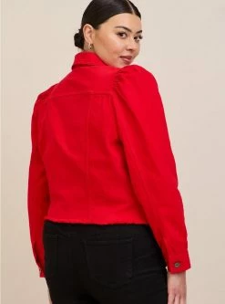 TORRID Denim Puff Sleeve Trucker Jacket -Cheap Torrid Shop 19576119 08173 av2