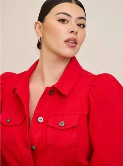 TORRID Denim Puff Sleeve Trucker Jacket -Cheap Torrid Shop 19576119 08173 av3